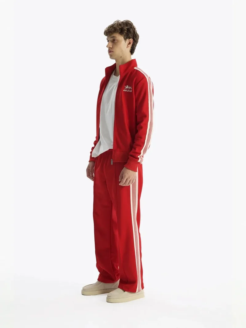 جيستو GIESTO Striped Zippered Half Turtleneck Sweatshirt